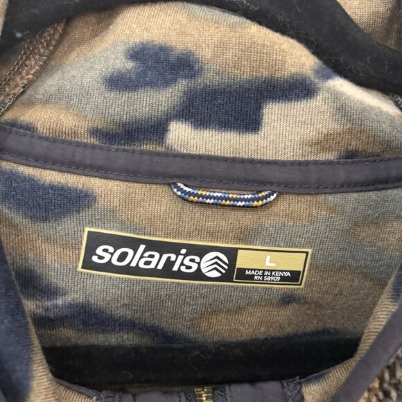 Solaris 1/4 Zip Hooded Camo Fleece Pullover Size Large - Picture 4 of 9